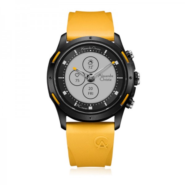 Alexandre Christie AC S002 Black Yellow Hybrid Smartwatch Bluetooth MFRIPBAYL S 002